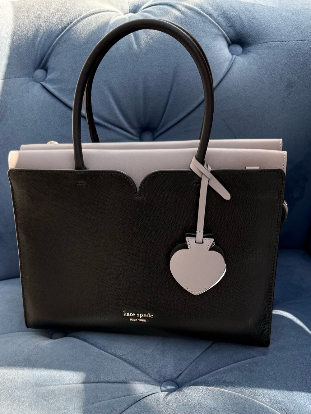 Kate Spade Black & Grey Two-Tone Structured Satchel